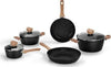 Batteria 8 pezzi di tegami e padelle con coperchio in vetro temperato barazzoni con pomolo poggiamestolo anche per induzione Casa e cucina/Pentole padelle e pirofile/Pentole e padelle/Set/Set di pentole e padelle Puleo Casa - Palermo, Commerciovirtuoso.it