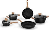 Batteria 8 pezzi di tegami e padelle con coperchio in vetro temperato barazzoni con pomolo poggiamestolo anche per induzione Casa e cucina/Pentole padelle e pirofile/Pentole e padelle/Set/Set di pentole e padelle Puleo Casa - Palermo, Commerciovirtuoso.it