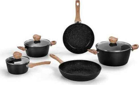 Batteria 8 pezzi di tegami e padelle con coperchio in vetro temperato barazzoni con pomolo poggiamestolo anche per induzione Casa e cucina/Pentole padelle e pirofile/Pentole e padelle/Set/Set di pentole e padelle Puleo Casa - Palermo, Commerciovirtuoso.it
