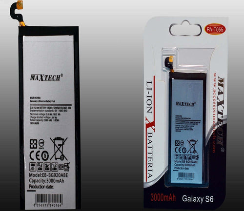 Batteria A Litio Compatibile Per Samsung Galaxy S6 Maxtech 3000 Mah Pa-t055 Batterie per Cellulari Trade Shop italia - Napoli, Commerciovirtuoso.it