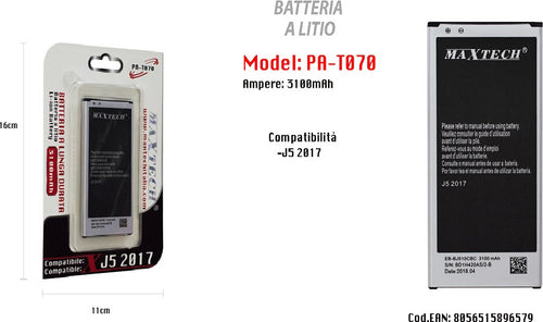 Batteria-A-Litio-Compatibile-Per-Samsung-J5-2017-Maxtech-3100-Mah-Pa-t070