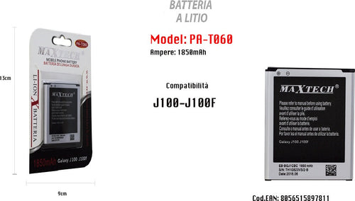 Batteria A Litio Compatibile Samsung Galaxy J100 -j100f 1850 Mah Maxtech Pa-t060 Batterie per Cellulari Trade Shop italia - Napoli, Commerciovirtuoso.it