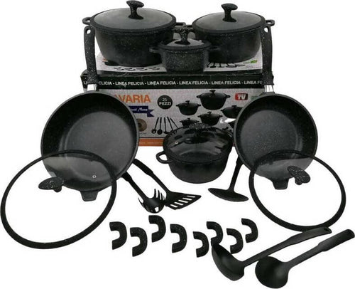 Batteria di pentole e padelle 25 pezzi antiaderente effetto pietra lavica dg bavaria anche per induzione Casa e cucina/Pentole padelle e pirofile/Pentole e padelle/Set/Set di pentole e padelle Puleo Casa - Palermo, Commerciovirtuoso.it