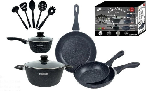 Batteria Di Pentole E Padelle Con Mestoli 12 Pezzi Dg Bavaria Per Tutti I Tipi Di Piano Cottura Inclusa Induzione Casa e cucina/Pentole padelle e pirofile/Pentole e padelle/Set/Set di pentole e padelle Puleo Casa - Palermo, Commerciovirtuoso.it