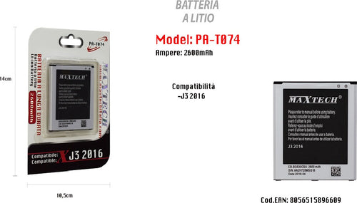 Batteria-Litio-Lunga-Durata-Compatibile-Samsung-J3-2016-Maxtech-2600mah-Pa-t074