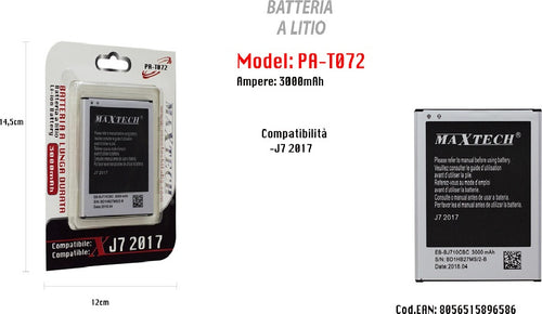 Batteria Lunga Durata Compatibile Con Samsung J7 2017 Maxtech 3000mah Pa-t072 Batterie per Cellulari Trade Shop italia - Napoli, Commerciovirtuoso.it
