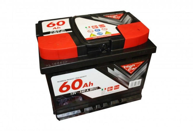 Batteria Macchina 60AH - HIGH CAR Batteria Auto 60AH 12V 540A polo positivo destro Cassetta L2