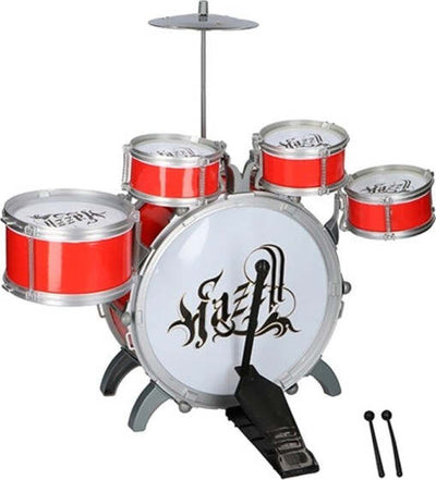 Batteria-Musicale-Giocattolo-Per-Bambini-4-Tamburi-Piatto-E-Bacchette-2-Colori