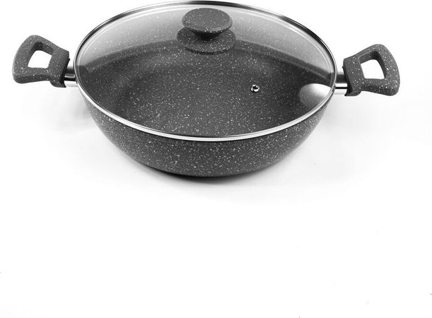 Batteria pentole 9pz alluminio e rivestimento effetto pietra bavaria Casa e cucina/Pentole padelle e pirofile/Pentole e padelle/Set/Set di pentole e padelle Led Mall Home - Napoli, Commerciovirtuoso.it