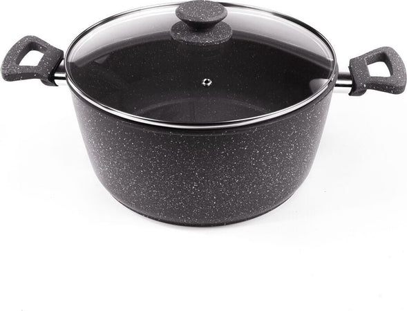 Batteria pentole 9pz alluminio e rivestimento effetto pietra bavaria Casa e cucina/Pentole padelle e pirofile/Pentole e padelle/Set/Set di pentole e padelle Led Mall Home - Napoli, Commerciovirtuoso.it