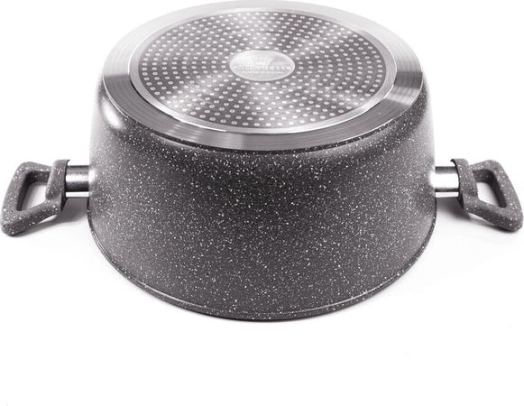 Batteria pentole 9pz alluminio e rivestimento effetto pietra bavaria Casa e cucina/Pentole padelle e pirofile/Pentole e padelle/Set/Set di pentole e padelle Led Mall Home - Napoli, Commerciovirtuoso.it