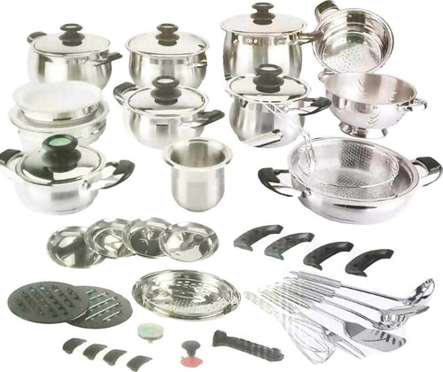 Batteria-Pentole-Bavaria-Ottingher-Linea-Silhouette-44-Pezzi-Acciaio-Inox-18/10-Lucidato-A-Specchio-A-Triplo-Fondo