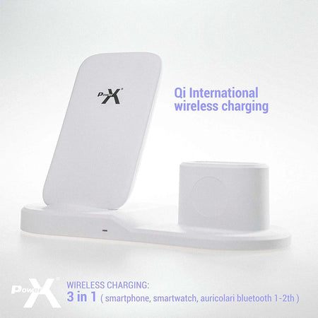 Batterie e Caricabatterie PWX BASE CARICA WIRELESS 3 IN 1 fino a 3 dispositivi SP-45 Bianco USB-C Elettronica/Cellulari e accessori/Accessori/Caricabatterie/Caricabatterie a induzione Scontolo.net - Potenza, Commerciovirtuoso.it