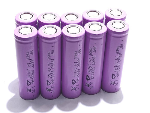 10 BATTERIE 18650 3,7V 6800mAh LITIO TESTA PIATTA SALDARE RICARICABILE PACCO BATTERIA TORCIA