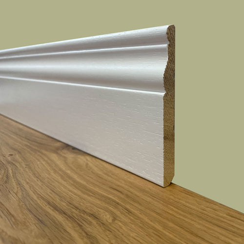 96 metri lineari di BATTISCOPA SLIM laccato bianco in legno MASSELLO DUCALE 100X10 - Eternal Parquet