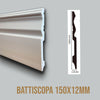 Kit 2 metri di parete Boiserie PREMIUM Decorativa (senza pannelli, solo estetica) in polimeri bianca (L200xH120) verniciabile