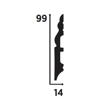 bancale da 48ml di Battiscopa DUCALE in POLIMERI FeelingWood-HD 100x14mm - BIANCO - Eternal Parquet