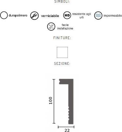 Battiscopa coprimarmo duropolimero bianco 2000x100x22mm Fai da te/Prodotti per la costruzione/Materiali da costruzione/Pavimenti/Materiali per pavimenti/Battiscopa Led Mall Home - Napoli, Commerciovirtuoso.it