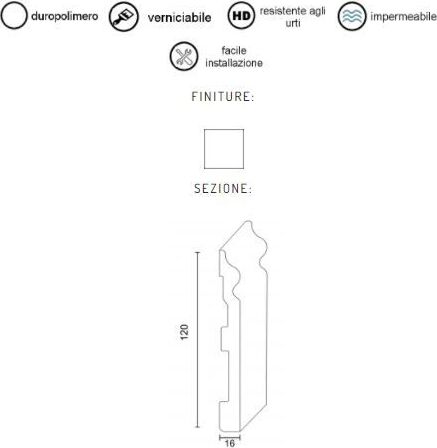 Battiscopa duropolimero ducale bianco 120x16x2000mm Fai da te/Prodotti per la costruzione/Materiali da costruzione/Pavimenti/Materiali per pavimenti/Battiscopa Led Mall Home - Napoli, Commerciovirtuoso.it