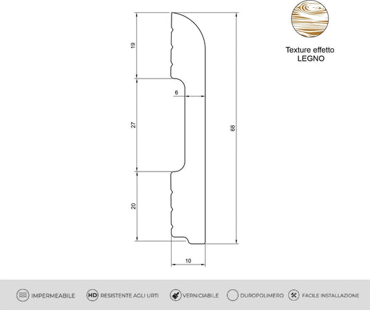 Battiscopa in duropolimero effetto legno mogano 2000x68x10mm Fai da te/Prodotti per la costruzione/Materiali da costruzione/Pavimenti/Materiali per pavimenti/Battiscopa Led Mall Home - Napoli, Commerciovirtuoso.it