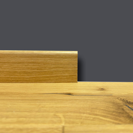 BATTISCOPA BC in legno MASSELLO impiallacciato VERO LEGNO DI ROVERE 70x10 verniciato opaco poro aperto - Eternal Parquet
