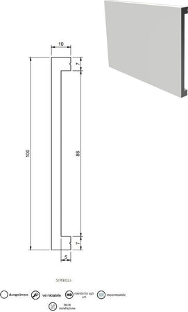 Battiscopa passacavi in duropolimero bianco 2000x100x10mm Fai da te/Prodotti per la costruzione/Materiali da costruzione/Pavimenti/Materiali per pavimenti/Battiscopa Led Mall Home - Napoli, Commerciovirtuoso.it