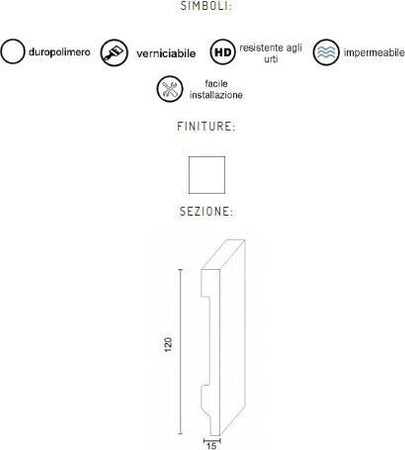 Battiscopa passacavi in duropolimero bianco 2000x120x15mm Fai da te/Prodotti per la costruzione/Materiali da costruzione/Pavimenti/Materiali per pavimenti/Battiscopa Led Mall Home - Napoli, Commerciovirtuoso.it