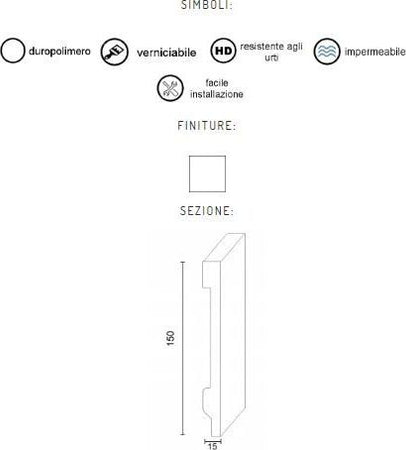 Battiscopa passacavi in duropolimero bianco 2000x150x15mm Fai da te/Prodotti per la costruzione/Materiali da costruzione/Pavimenti/Materiali per pavimenti/Battiscopa Led Mall Home - Napoli, Commerciovirtuoso.it
