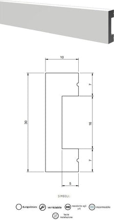 Battiscopa passacavi in duropolimero bianco 2000x30x10mm Fai da te/Prodotti per la costruzione/Materiali da costruzione/Pavimenti/Materiali per pavimenti/Battiscopa Led Mall Home - Napoli, Commerciovirtuoso.it