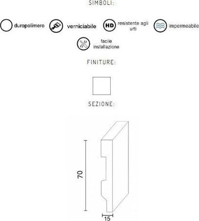 Battiscopa passacavi in duropolimero bianco 2000x70x15mm Fai da te/Prodotti per la costruzione/Materiali da costruzione/Pavimenti/Materiali per pavimenti/Battiscopa Led Mall Home - Napoli, Commerciovirtuoso.it