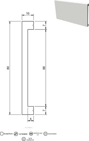 Battiscopa passacavi in duropolimero bianco 2000x80x10mm Fai da te/Prodotti per la costruzione/Materiali da costruzione/Pavimenti/Materiali per pavimenti/Battiscopa Led Mall Home - Napoli, Commerciovirtuoso.it