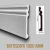 Kit 2 metri di parete Boiserie Decorativa (senza pannelli, solo estetica) in polimeri bianca (L200xH120) verniciabile
