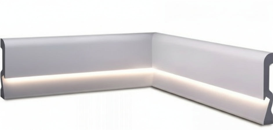 Battiscopa per led in duropolimero 2000x100x18mm Fai da te/Prodotti per la costruzione/Materiali da costruzione/Pavimenti/Materiali per pavimenti/Battiscopa Led Mall Home - Napoli, Commerciovirtuoso.it
