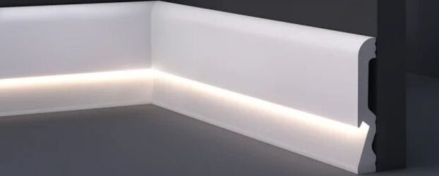 Battiscopa per led in duropolimero 2000x100x18mm Fai da te/Prodotti per la costruzione/Materiali da costruzione/Pavimenti/Materiali per pavimenti/Battiscopa Led Mall Home - Napoli, Commerciovirtuoso.it