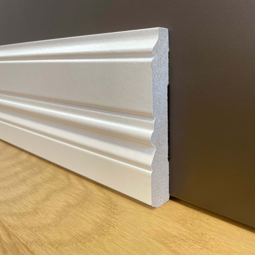 BATTISCOPA ZOCCOLINO COLONIALE in FIBRA DI LEGNO COMPATTA 112X18 BIANCO Fai da te/Prodotti per la costruzione/Materiali da costruzione/Pavimenti/Materiali per pavimenti/Battiscopa Eternal Parquet - Ariano Irpino, Commerciovirtuoso.it