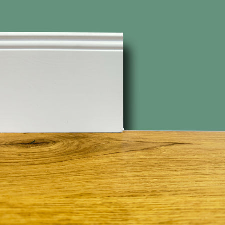Battiscopa PREMIUM in legno MASSELLO mod.DUCALE 144x15 laccato bianco liscio (prezzo al metro) Eternal Parquet