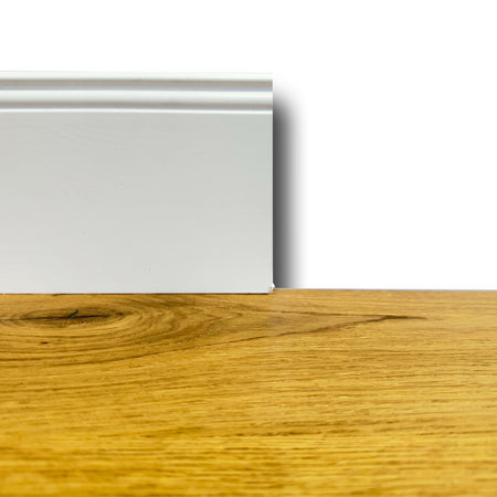 Battiscopa PREMIUM in legno MASSELLO mod.DUCALE 144x15 laccato bianco liscio (prezzo al metro) Eternal Parquet