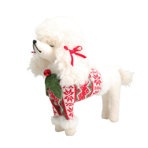 Barboncino di Natale peluche soffice decorazione natalizia per interno