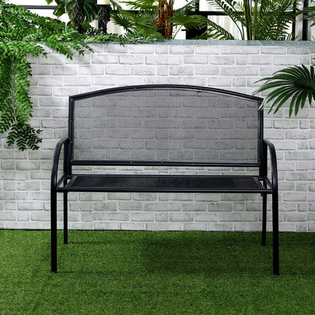 Baule-da-Giardino-in-Rattan-e-Acciaio-con-Coperchio,-95x60x53cm,-Nero-865-011V00BK