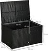 Baule-da-Giardino-in-Rattan-e-Acciaio-con-Coperchio,-95x60x53cm,-Nero-865-011V00BK