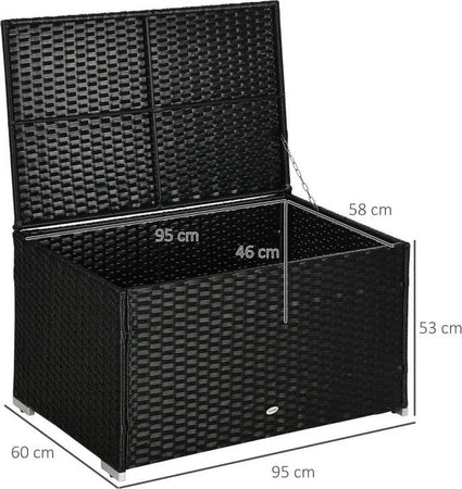Baule-da-Giardino-in-Rattan-e-Acciaio-con-Coperchio,-95x60x53cm,-Nero-865-011V00BK