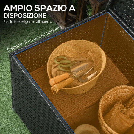 Baule-da-Giardino-in-Rattan-e-Acciaio-con-Coperchio,-95x60x53cm,-Nero-865-011V00BK