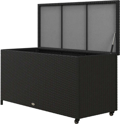 Baule-da-Giardino-in-Rattan-PE-con-Ruote-e-Maniglia-Laterale,-121x57x67cm,-Nero-865-016V00BK