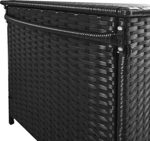 Baule-da-Giardino-in-Rattan-PE-con-Ruote-e-Maniglia-Laterale,-121x57x67cm,-Nero-865-016V00BK