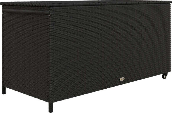 Baule-da-Giardino-in-Rattan-PE-con-Ruote-e-Maniglia-Laterale,-121x57x67cm,-Nero-865-016V00BK