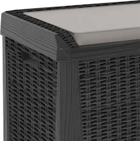 Baule in resina cassapanca multiuso da esterno con ruote lt 560 effetto Rattan 149 cm Giardino e giardinaggio/Organizzazione esterni e alloggiamento/Bauli e contenitori Decor Space - Altamura, Commerciovirtuoso.it