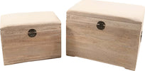 Bauli in legno con seduta comoda, in legno, ideale per conservare indumenti, set da 2 pezzi Giardino e giardinaggio/Organizzazione esterni e alloggiamento/Bauli e contenitori Decor Space - Altamura, Commerciovirtuoso.it