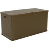 Baule in resina cassapanca multiuso da esterno con ruote lt 420 effetto Rattan 120 cm