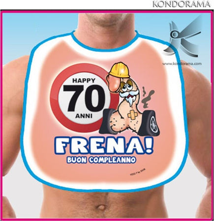Bavaglia Pisello Buon Compleanno Happy 70 Anni Frena! Salute e cura della persona/Erotismo e contraccezione/Sex toys/Gadget per addio al nubilato e al celibato Kondorama - Martinsicuro, Commerciovirtuoso.it