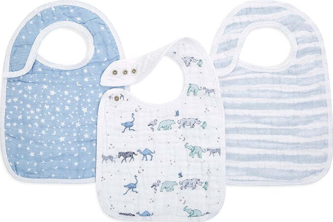 Bavaglini con bottoni a pressione in mussola di cotone - pacco da 3 Prima infanzia/Allattamento e pappa/Bavaglini/Bavaglini La Casa Del Bebè - Napoli, Commerciovirtuoso.it